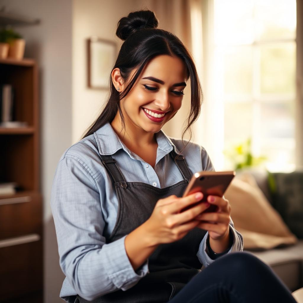 Colaboradora gestionando su anticipo desde el celular